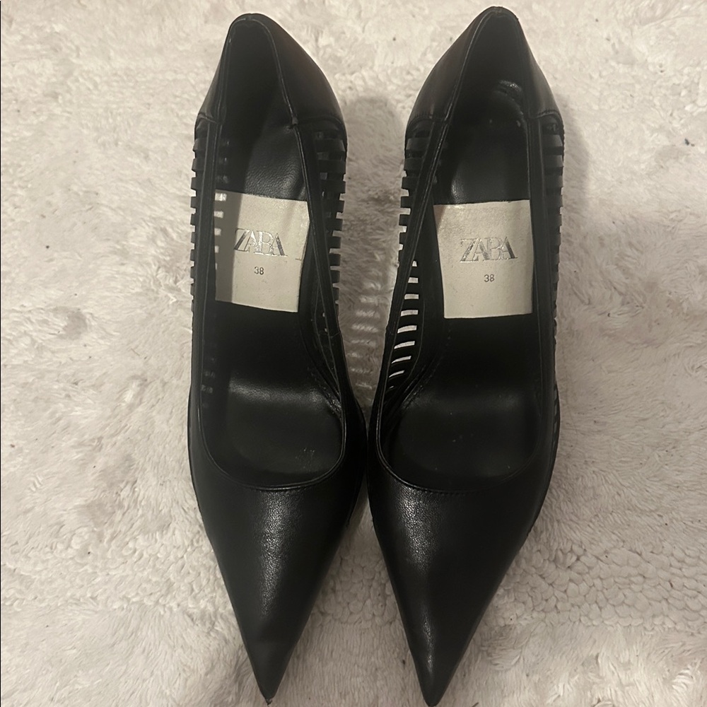 Zara Sleek Black Stiletto Heels